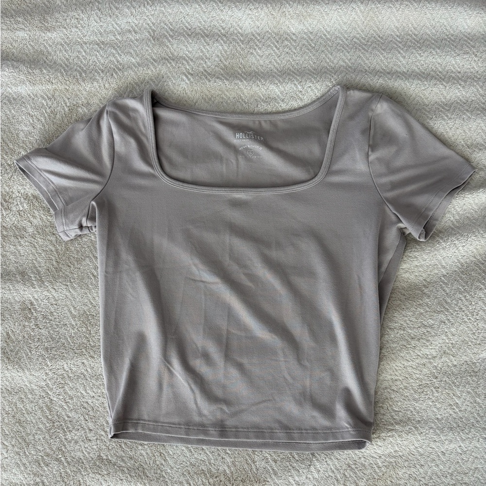 Hollister Women's Square Neck Short Sleeve Top - Tan